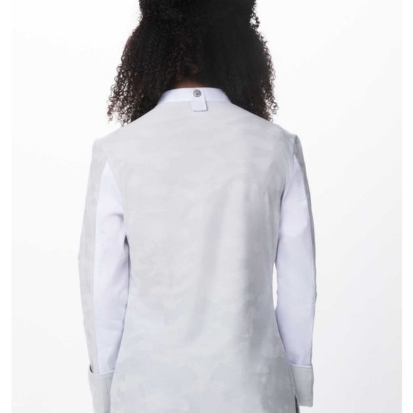 New Chef Works classic double breasted white chef coat top for women white Sz L - Picture 4 of 7